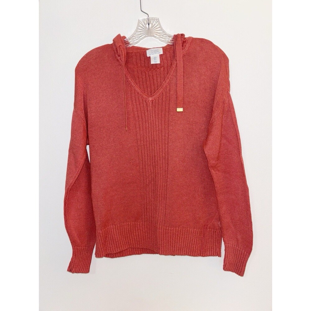Sigrid Olsen Salmon Color Cotton Linen Knit Pullover Size Small